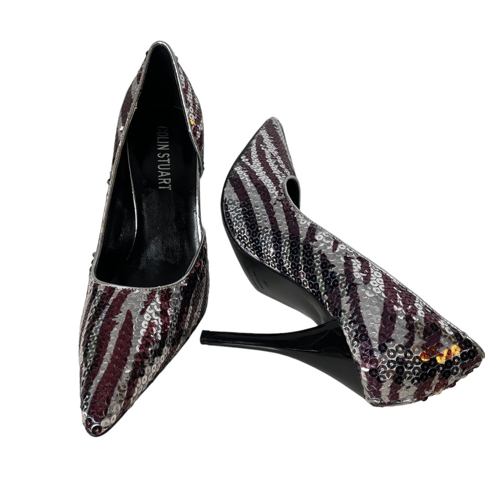 Colin Stuart Sequin Zebra Pointed Toe D’orsay Pum… - image 1
